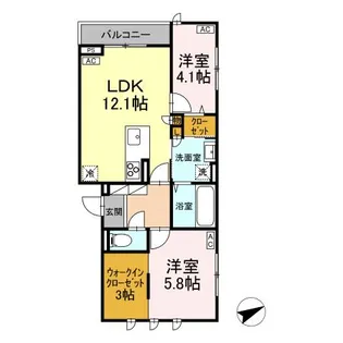 DーCOMODO関前【2階】の間取り