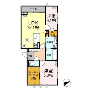 DーCOMODO関前【1階】の間取り