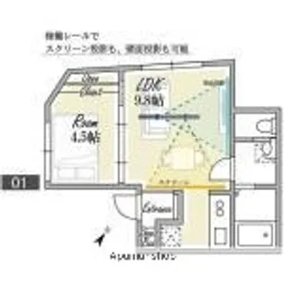 PLATANUS HATAGAYA【401号室】の間取り