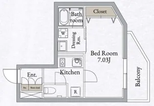LIVEFLAT高田馬場【0201号室】の間取り
