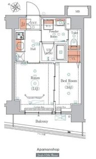 エストゥルース板橋本町【6階】の間取り