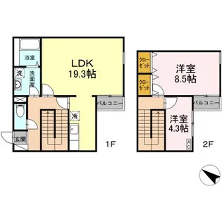 ビラデステ中台【3階】の間取り