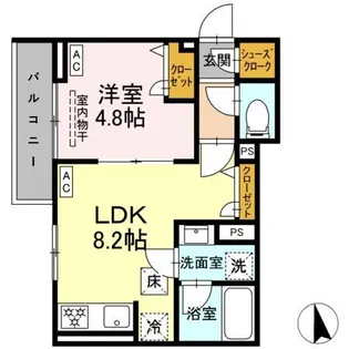 セレスティア前野町【1階】の間取り