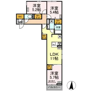 セレスティア小茂根【2階】の間取り