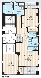 HAL石神井公園【301号室号室】の間取り