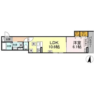 セレスティア向山【1階】の間取り