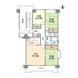 光が丘パークタウンゆりの木通り北住宅4号棟【4階】の間取り