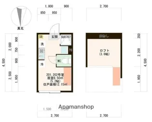 ハーモニーテラス若宮V【'202号室】の間取り
