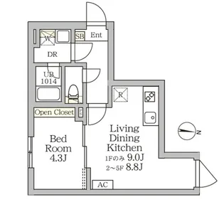 AGLAIA 新宿西落合【2階】の間取り