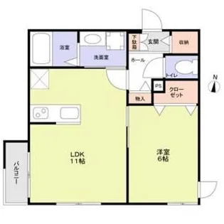 アンソレイユ明大前【1階】の間取り