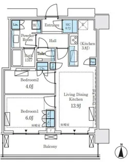 パークシティ中野 ザ タワー ブリーズ【7階】の間取り