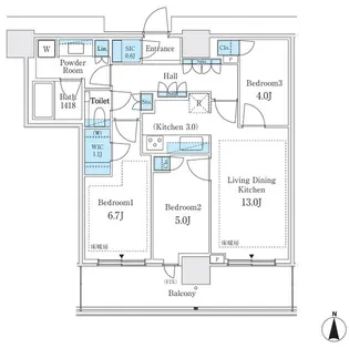 パークシティ中野 ザ タワー ブリーズ【11階】の間取り