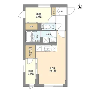 ウェルスクエア中野坂上Ⅱ【2階】の間取り