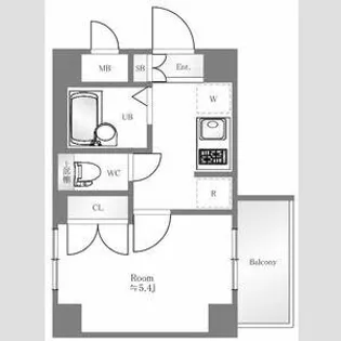 エクセリア神楽坂【4階】の間取り