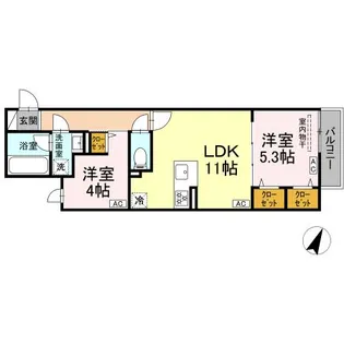 セレスティア上鷺宮II【3階】の間取り
