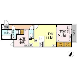 セレスティア上鷺宮II【1階】の間取り