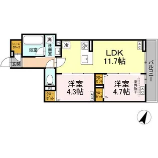 セレスティア上鷺宮II【2階】の間取り