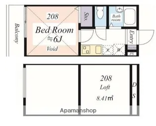 グレイストーン永福町【208号室】の間取り