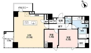 希神楽坂テラス【8階】の間取り