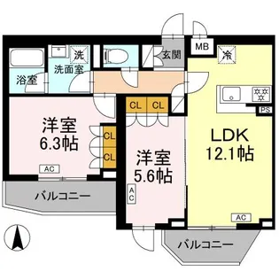ロイジェント上板橋【1階】の間取り