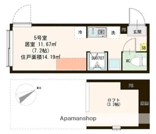 ハーモニーテラス要町【2階】の間取り
