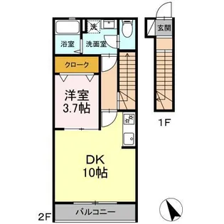 グランヴィスタ四ツ谷【2階】の間取り