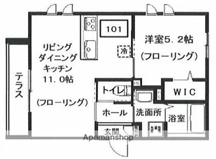 へーベルメゾン代々木上原【1階】の間取り