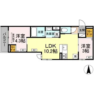 セレスティア中台3【3階】の間取り