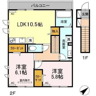 DーROOM東長崎【2階】の間取り