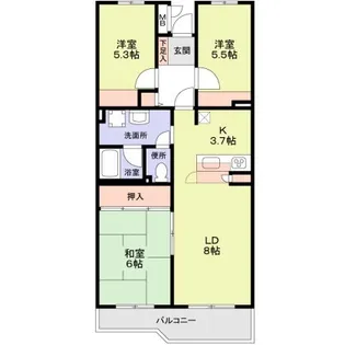 東長崎ハイツ【2階】の間取り