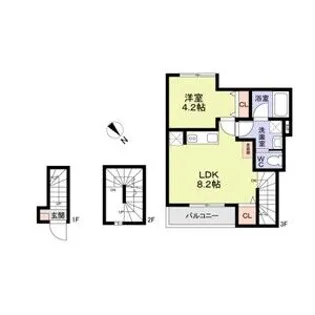 WoodCrest沼袋Terrace【3階】の間取り