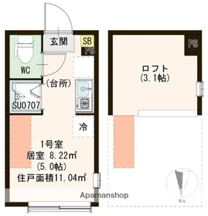 ハーモニーテラスルクス千川【1階】の間取り