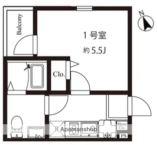 モダンアパートメント上板橋【101号室】の間取り