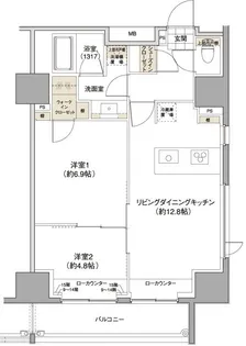 パークハビオ東中野【13階】の間取り