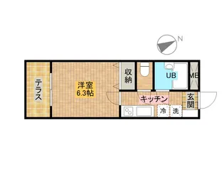 パルムドールハイム【1階】の間取り