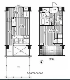 ユニテ・ド・ブラン【102号室】の間取り