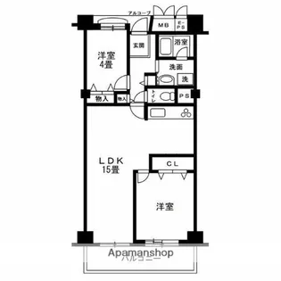 潮路東第一ハイツ54号棟【3階】の間取り