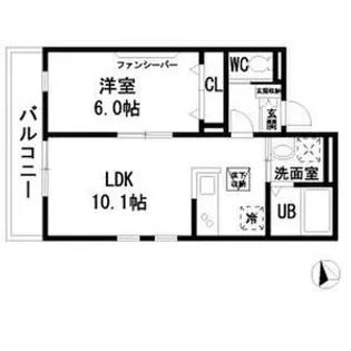 クリスタルマンション南蒲田【1階】の間取り