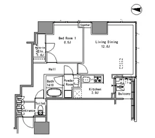 WHITE TOWER HAMAMATSUCHO【8階】の間取り