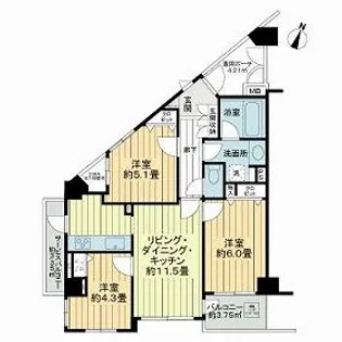 ライオンズプラザ目黒【13階】の間取り