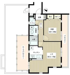 洗足第2マンション【4階】の間取り