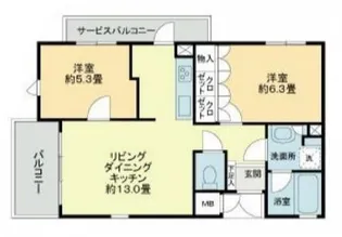 ハラダテラス【2階】の間取り