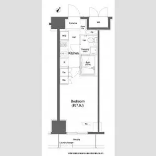 プラウドフラット白金高輪【8階】の間取り