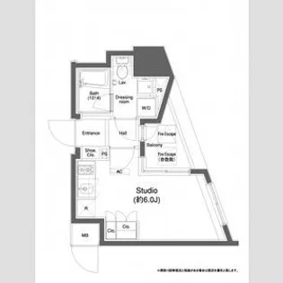 プラウドフラット白金高輪【6階】の間取り