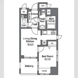 プライムアーバン中目黒Ⅱ【9階】の間取り