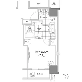 パークハビオ赤坂タワー【9階】の間取り