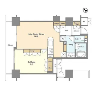 LASANTE五反田【3階】の間取り