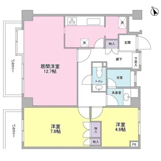 京西上目黒ガーデン【2階】の間取り