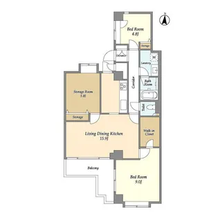 パークサイド碑文谷【1階】の間取り