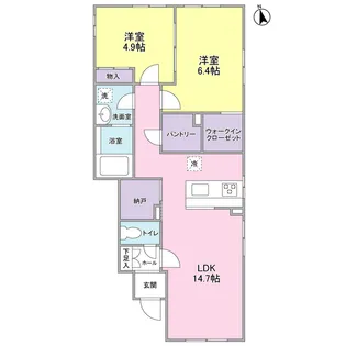 セレスティアル等々力【1階】の間取り